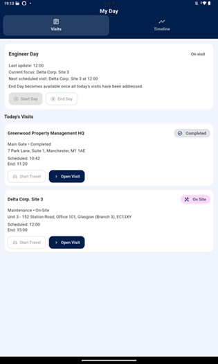 SiteDay mobile app